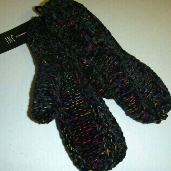 INC International Concepts SPACE Dye Chenille mittens designer soft knit gloves - Picture 2 of 2